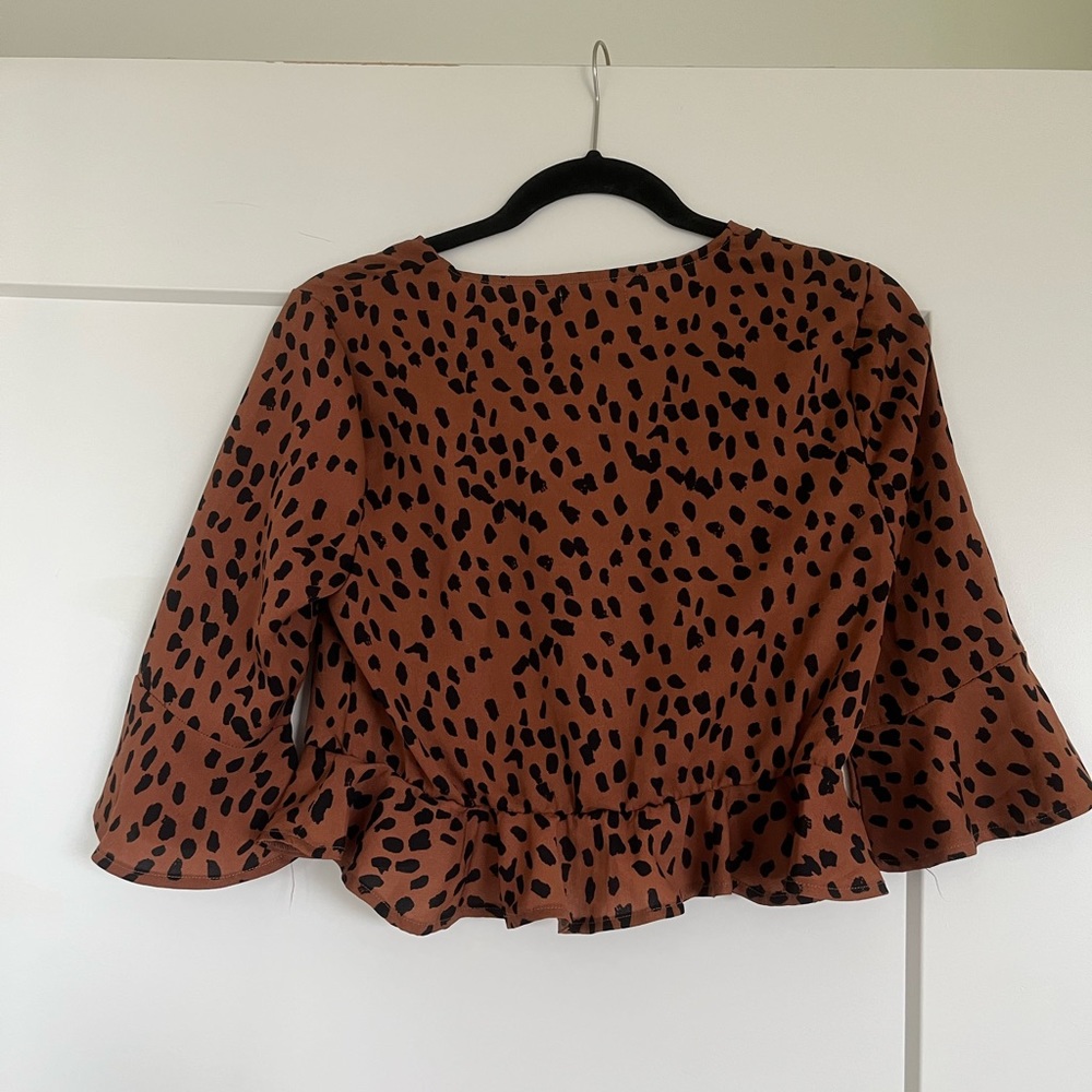 nasty gal rust orange 3/4 sleeve top